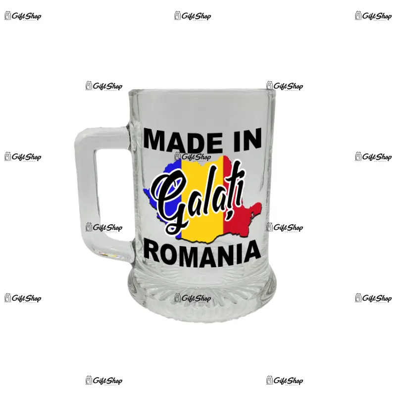 Made in galati romania, halba cu mesaj